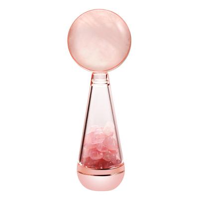 China Thoroughly Study Shrinkage Stretching Products 2022 Natural Rose Quartz Ice Roller Facial Ice Globes for sale