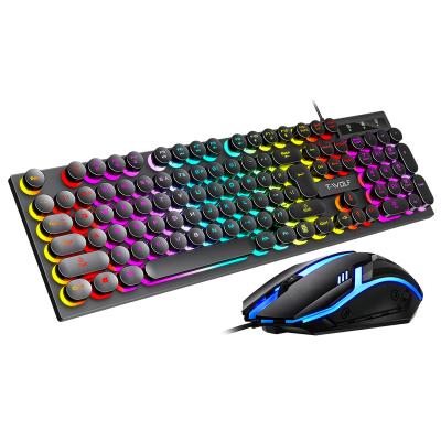 China Waterproof Computer Mouse Keyboard Gaming Mouse TWOLF Teclado Feel Mechanical Backlight Combos for PC LED Rainbow Desk Light for sale