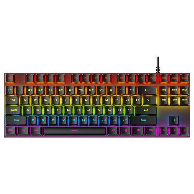 China Multimedia Key Gaming Mechanical Keyboard 87keys RGB Light For Laptop Computer Accessories T18 Wired Keyboard Desk for sale