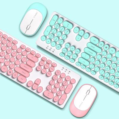 China Waterproof Colorful Wireless USB Kibord Combo Ultra-thin Normal Keyboard Silent Mouse Keyboard and Mouse Combo for Laptop and Computer Desk for sale