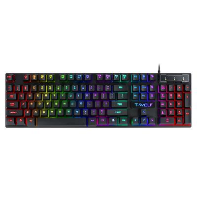 China Hot Selling Colorful Lamp Typing 2022 Game Backlight RGB Keyboard 104keys Gaming Keyboard For Computer Laptop for sale