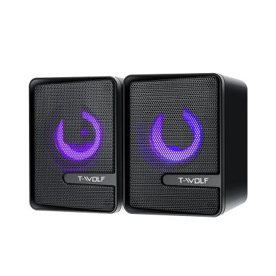 China TWOLF S3 High Quality Four Color Yes Lamp Breathing Computer Wired Speaker for sale