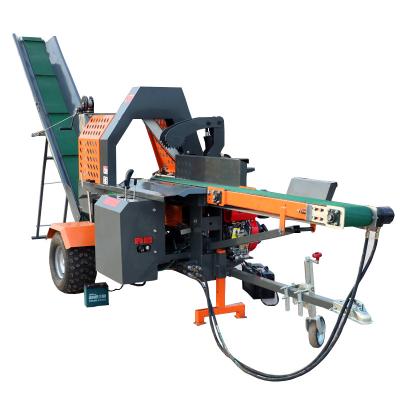 China Portable Split Wood 15 Ton Diesel Log Splitter Wood Processor With Hydraulic Horizontal Woodworking Firewood Processor Machine for sale