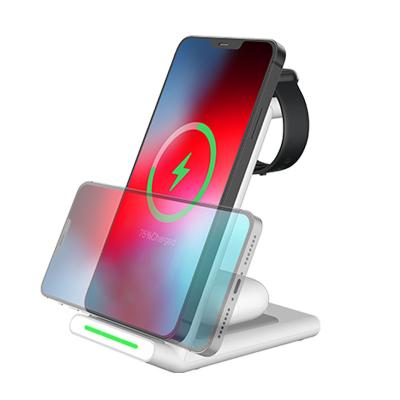 China Quick Wirless QI Charger Pad Upgraded Wireless Charging Dock 3 in 1 Wireless Charger Stand for Apple Watch Airpods iPhone Samsung for sale