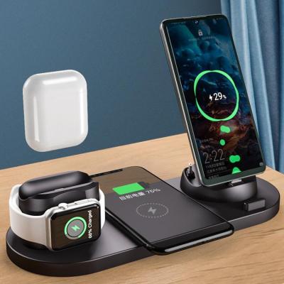 China Multifunctional Portable 6 in 1 Magnetic Wireless USB Watch Fast Charger for Apple iWatch Series for iPhone for airpods for sale