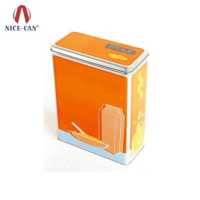 China Recyclable empty tin box for cereal box/cereal tin for packaging/grain tin can for sale