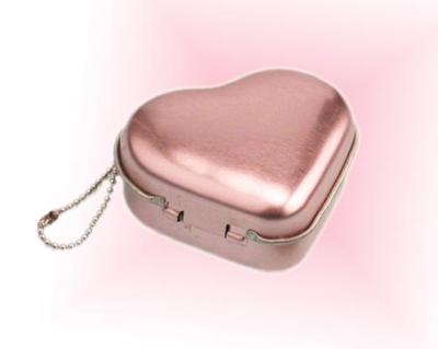 China Recycled Materials Nice-can High Quality Small Heart Shaped Metal Hinged Lid Tin Box for sale