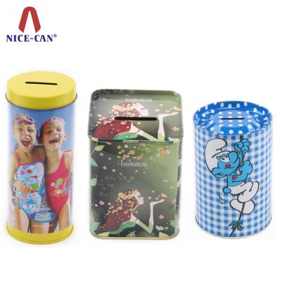 China China Wholesale Recyclable OEM Customized Can Tin Coin Bank With Factory Price for sale