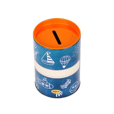 China Recyclable Custom Round Tin Coin Metal Piggy Bank For Tin Money Saving Coin Tin Box for sale