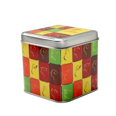 China Recyclable Square Food Grade Empty 4 Color Printing Tin Boxes Small Thin Metal Tin Box for sale