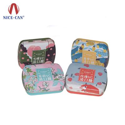 China Candy Tin Box OEM Customized Wholesale Cheap Cute Square Hinged Small Candy Tin Box for sale