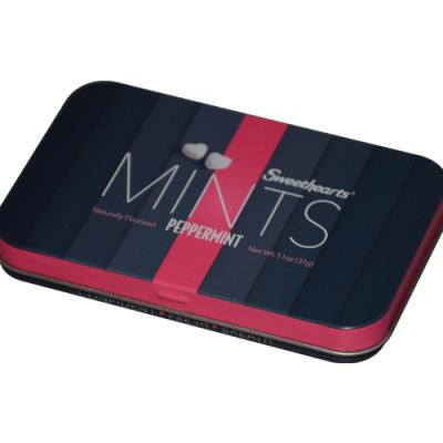 China Chewing Gum Tin Box Small Hinged Tin Box with Mirror Tin Box for Mints or Chewing Gum Tin Box Packaging for sale