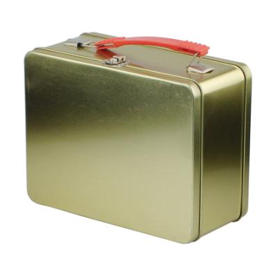 China Recyclable Custom Printing Lunch Box& Metal Square Metal Lunch Tin Box With Handle for sale