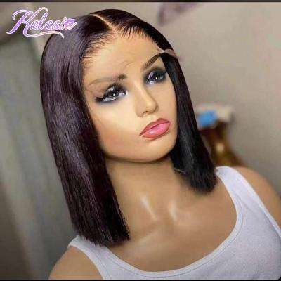 China Transparent Closure Cheap Bob Wig, 8 Double Drawn Superb Bob Wig, Silky Straight Wave Wholesale 2x6 Lace Custom No Glue Brazilian Virgin Full Lace Wig for sale