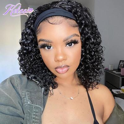 China Swiss Lace Cheap Deep Wave Pixe Grade 10a Light Curly Wigs High, Women Natural Bang Deep Wave Wig Hair, 100% Woman Hair Wig Headband for sale