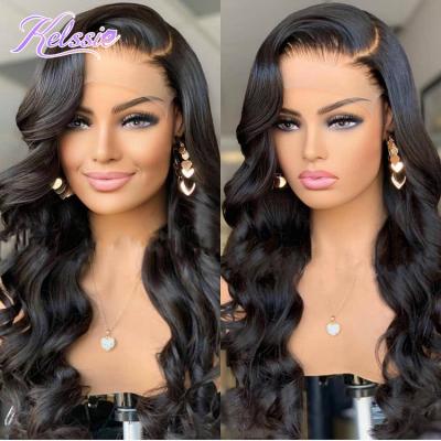 China Lowest Price Swiss Human Hair Full Lace Wigs, Cuticle-Align-Hair Preplucked Hd Transparent Full Lace Wig, Boby Wave Hd Transparent Full Lace Wig for sale