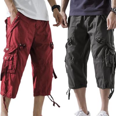 China 2020 hot sale men's QUICK DRY streetwear three quarter pants summer workout loose cargo short pants for sale