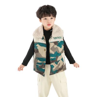 China Windproof Children's Cotton Fashion Vest 3-8 Years Kids Padded Down Vest Fluffy Vest For Boys And Girls for sale