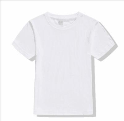 China Anti-pilling Modern Design Soft Comfortable White Combed Cotton Shirt Kids Simple White Cultural T-Shirts for sale