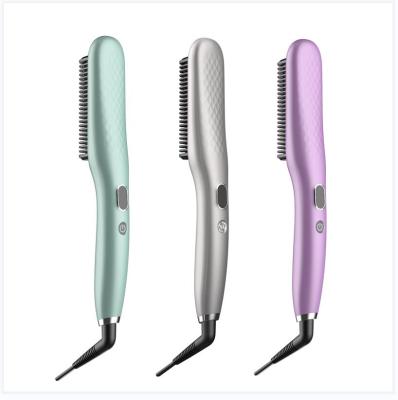 China Car Hair Straightener Heating Straighter Hair Comb Brush Electric Hair Beard Straightening Brush for sale