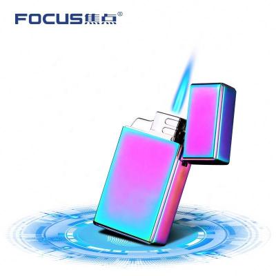 China 2019 Windproof Gas Lighter Creative Windproof Metal Torch Fireproof Reactors Flame Refill for sale