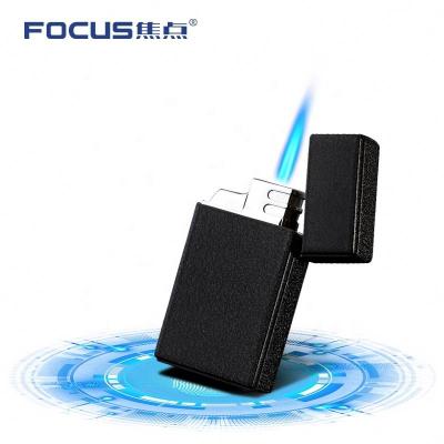 China Light Up High Performance Logo Design Customized Gas Flame Lighter Cigarette Windproof for sale