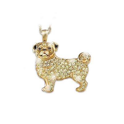 China New Dog Necklace Gold Dog Necklace Woman Cute Animal Girl Gold Pendant Jewelry for sale