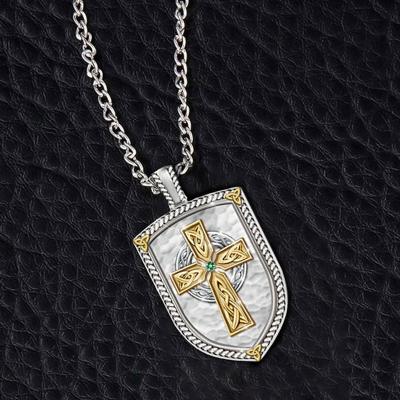 China Men's Dog Tag Jewelry Necklace Cross Pendant Necklace Religious Irish Religious Necklace for sale