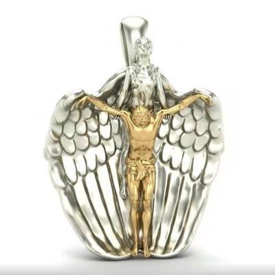 China Holy Redemption Religious Angel Wings Jesus Religious Pendant flies blessing necklace for sale