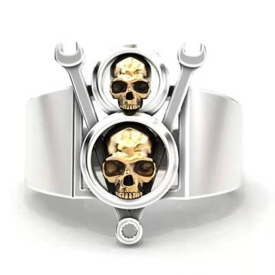 China Head Industrial Mens Skull Fashion Key Personality Metal Punk Punk Ring for sale