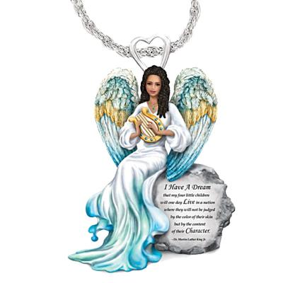 China Angel Lady Pendant Necklace Cute Lady Cartoon Necklace Granddaughter Necklace Children's Jewelry for sale