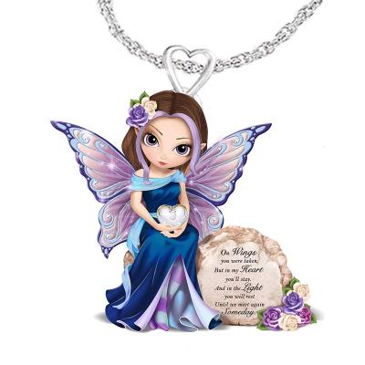 China Fashion Cute Cartoon Purple Necklace Fashion Princess Fairy Pendant Fairy Jewelry for sale