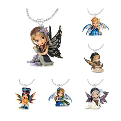 China Princess Necklace Combination Cute Fairy Necklace Children's Favorite Jewelry Angel Necklace Cartoon for sale