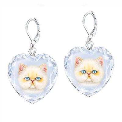 China Vintage 2021 European and American simple animal crystal earrings alloy earrings cat earrings for sale