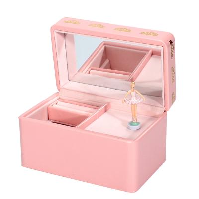 China Wholesale Eco-Friendly Music Girls Leather Jewelry Box for Ballerina Kids Gift Shop and Jewelry Organizer for sale