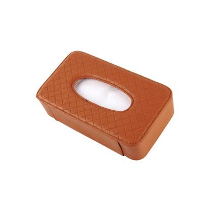 China Wholesale high quality handmade fashion tissue box leather holder for car for sale