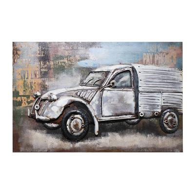 China 100% Handmade Large Hand Truck Metal Wall Decor Living Room Walls Art Bedroom Wall Painting for sale