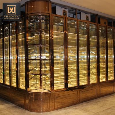 China (Other) (Other) Professional Home Decor Black Adjustable Stainless Steel Customized Refrigerated Metal Wine Cabinet for sale