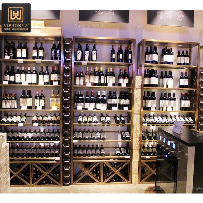 China (Other) (Other) Wholesale Custom High Quality Adjustable Stainless Steel Shelf Metal Wine Rack for sale