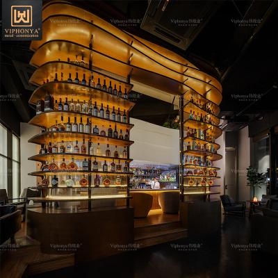 China (Other) (Other) Best Selling Luxury Adjustable Stainless Steel Rack Wine Cabinet For Display for sale