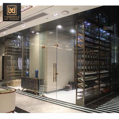 China High Quality Customized Custom Size 304 Stainless Steel Wine Rack Cup Holder Wall Mounted Wine Cellar for sale