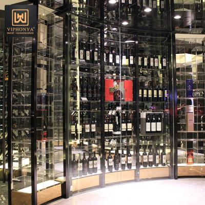 China Durable Durable Stainless Steel Wine Cabinet Wine Display Villa Decor Luxury Wine Cabinet for sale