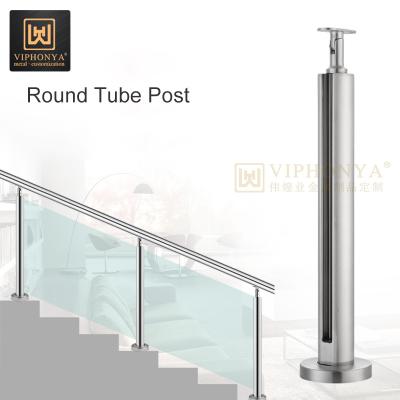 China Modern Foshan Factory Modern Round Tube Stainless Steel Railing Mid Post for sale