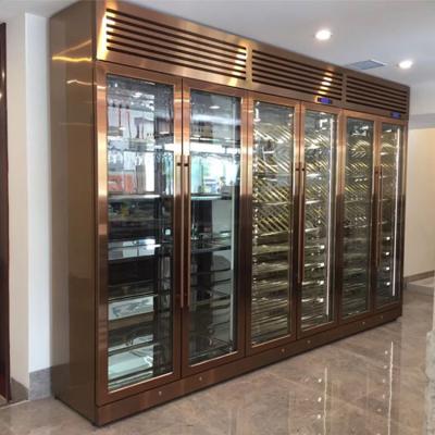 China Customized Customized Modern Liquor Home Bar Storage Cellar Red Wine LED Metal Display Wine Cabinet for sale