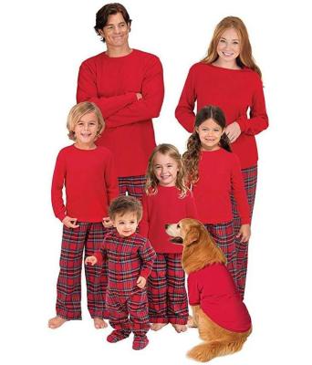 China Sustainable Autumn Family Christmas Clothes Sets Long Sleeve Christmas Parent-Child Pajamas for sale