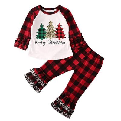 China Wholesale formal children's boutique baby clothes set printed cute tree for sale