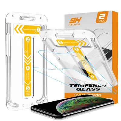 China Mobile Phone Tray Tempered Glass 2.5D Easy Clear Screen Protector For iPhone XS max With Premium Package for sale