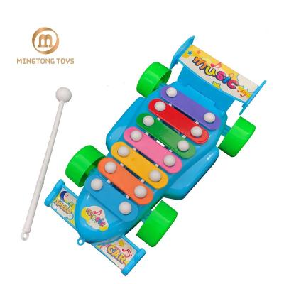 China Funny Cartoon Children's Educational Car Shaped Musical Instrument Baby Xylophone Miniature Toy For Sale for sale