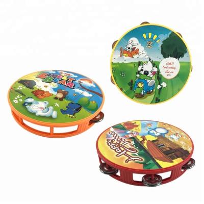 China Cartoon Toy Wholesale Musical Instrument Toys Plastic Basque Drum for Kids for sale