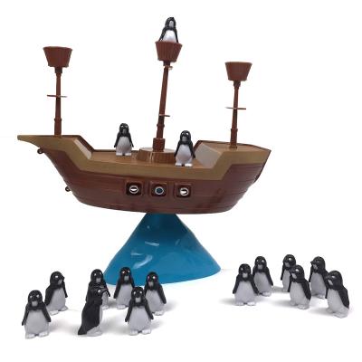 China Eductional Toys Family Funny Children Educational Balance On The Boat Penguin Plastic Board Game Toy For Kids for sale